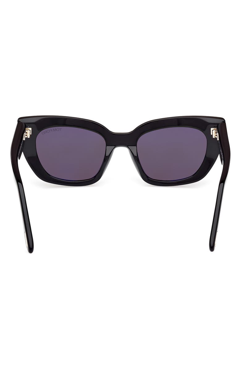 TOM FORD Athena 53mm Cat Eye Sunglasses, Alternate, color, Shiny Black / Smoke
