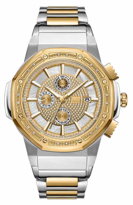 JBW Saxon Diamond Two-Tone Stainless Steel Watch, 44mm - 0.08 ctw