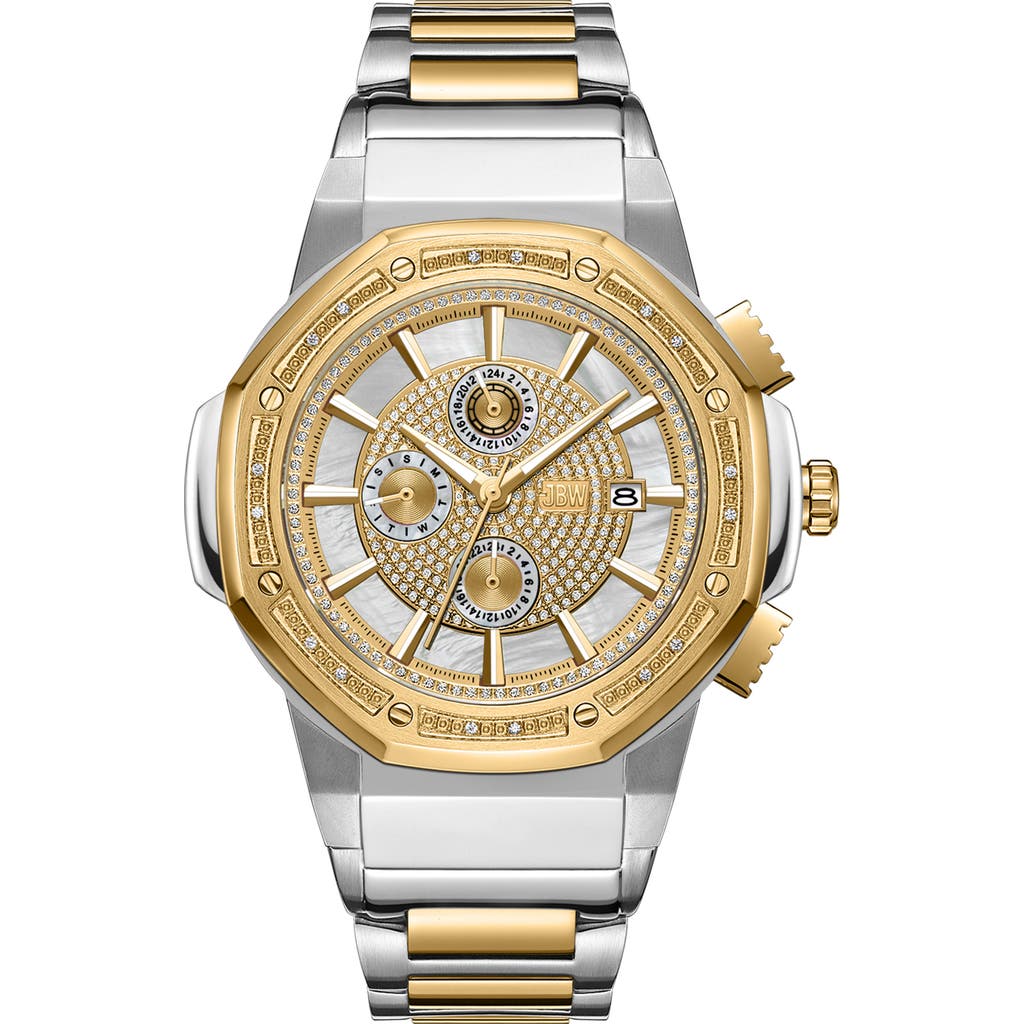 Jbw Saxon Diamond Two-tone Stainless Steel Watch, 44mm In Metallic