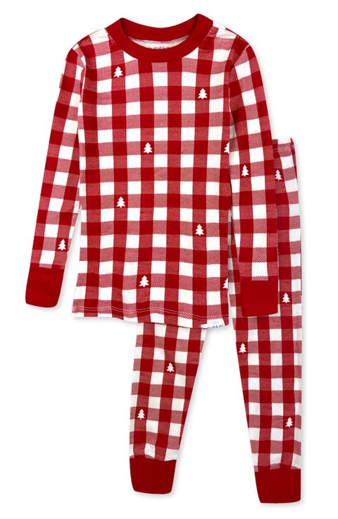 Kids' Zen Print Fitted Organic Cotton Two-Piece Pajamas