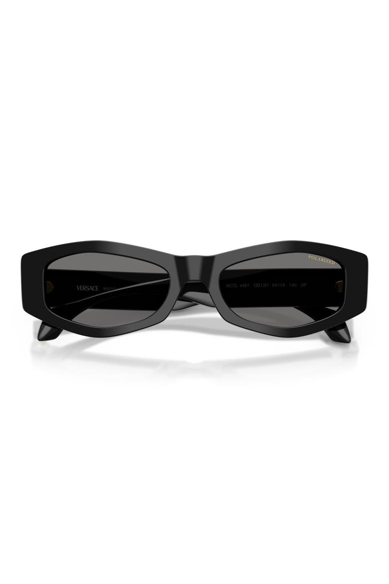 54mm Polarized Irregular Sunglasses, Alternate, color, BLACK/ DARK GREY POLAR