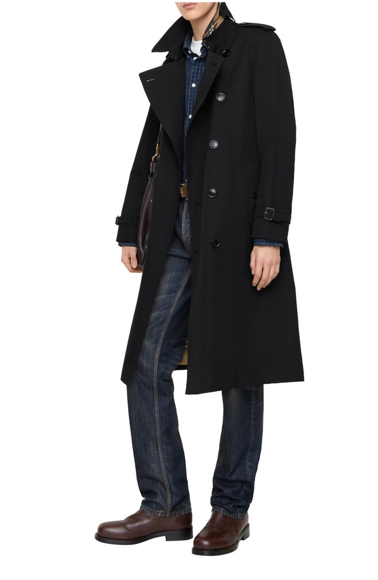 Burberry Long Kensington Heritage Trench Coat, Main, color, Coal