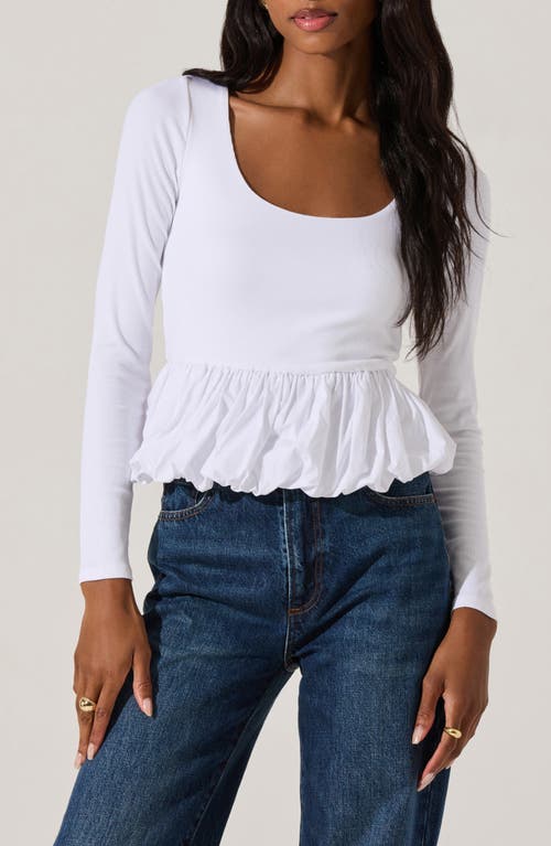 Astr The Label Bubble Peplum Top In White