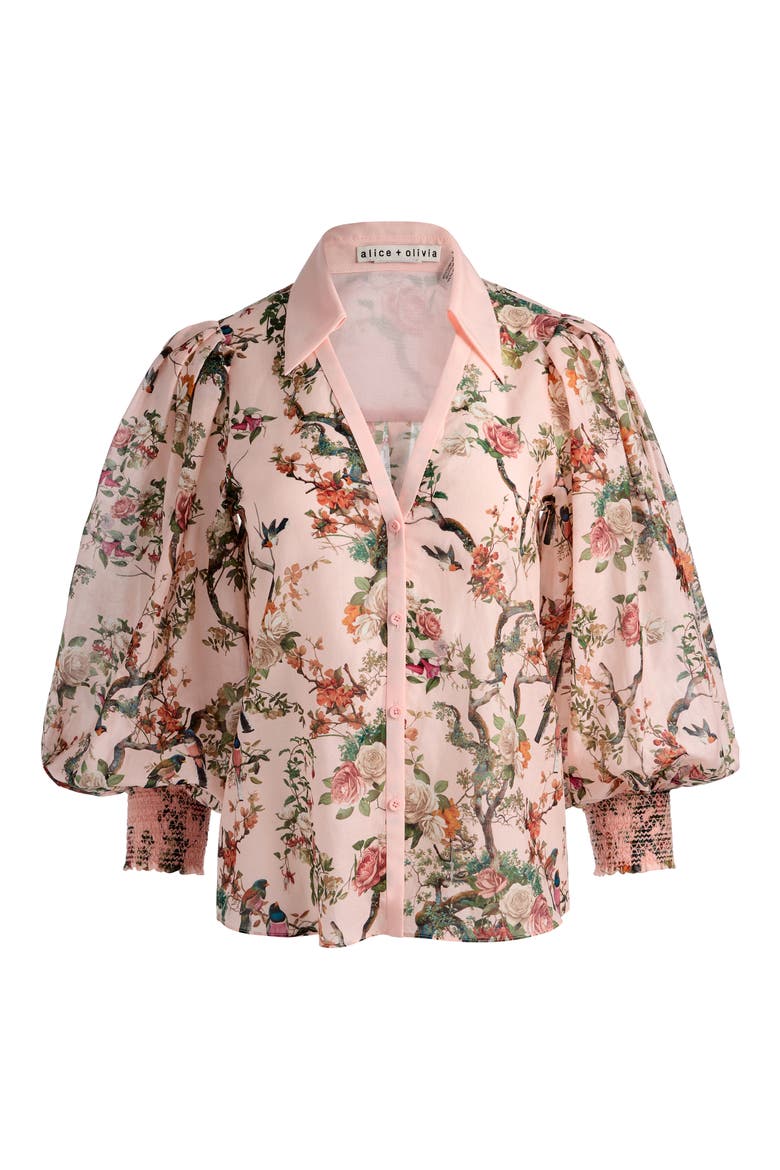 Charis Cotton & Silk Shirt, Alternate, color, SUNSET GROVE ENGLISH ROSE