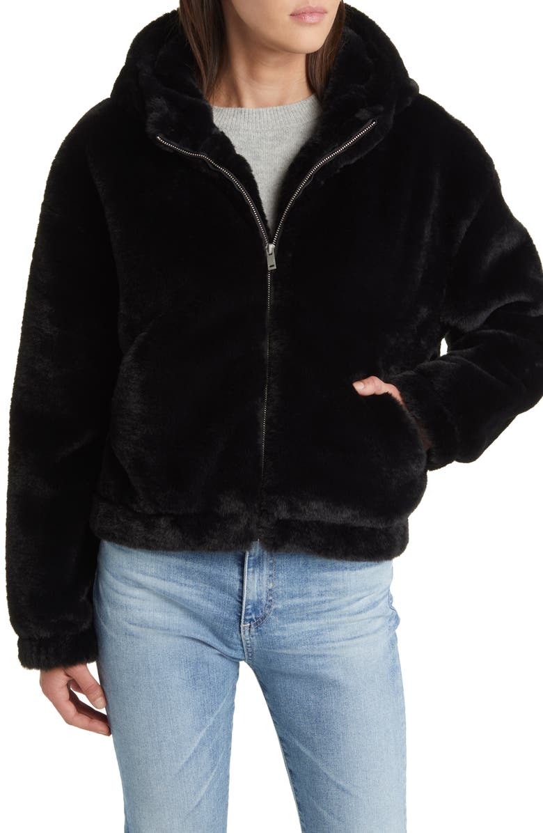 UGG<sup>®</sup> Mandy Faux Fur Hooded Jacket, Alternate, color, 