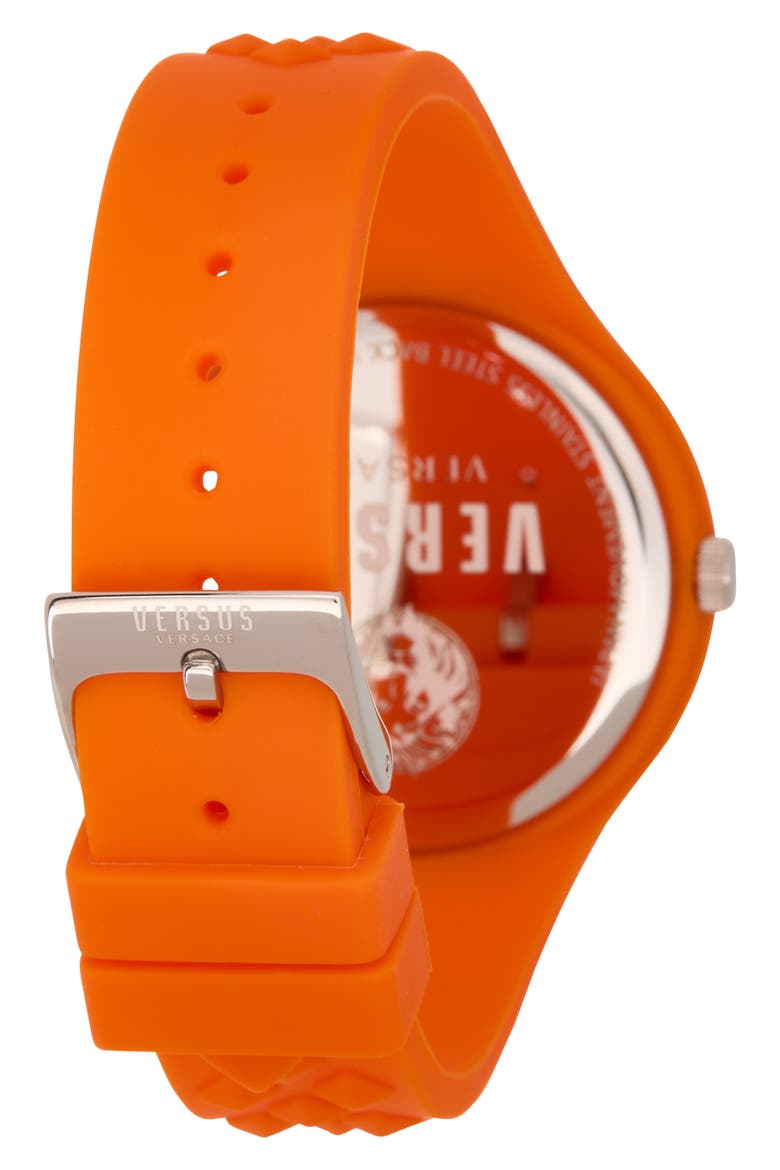 Fire Island Silicone Strap Watch, 39mm, Alternate, color, ORANGE