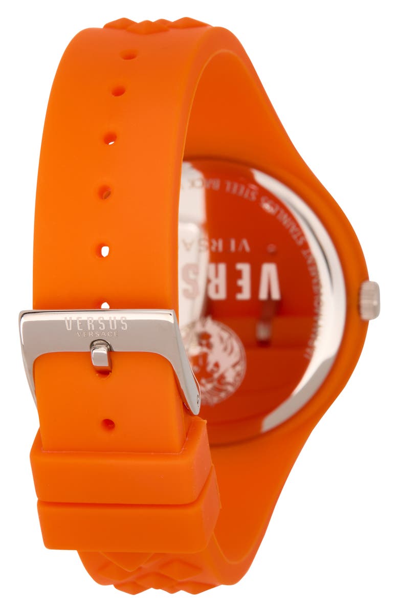 VERSUS Versace Fire Island Silicone Strap Watch, 39mm, Alternate, color, Orange