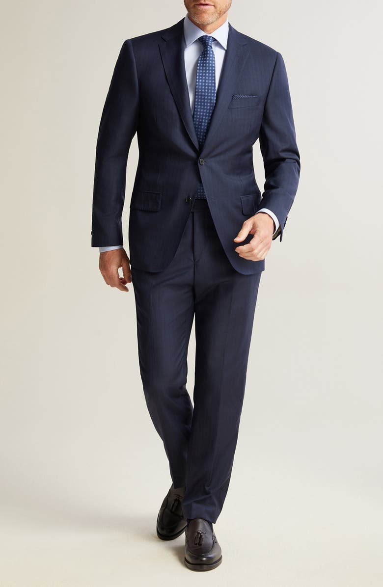Heritage Gold Infinity Stripe Wool Suit, Main, color, Navy