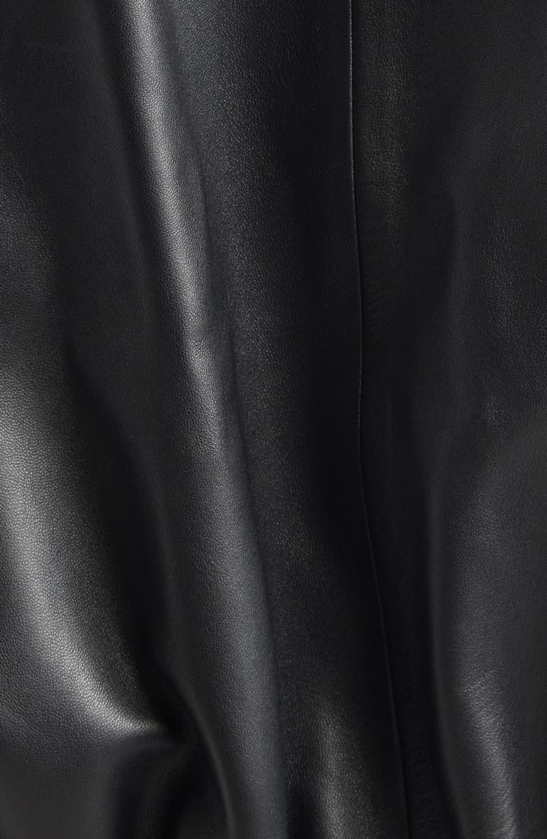 Jil Sander Boxy Sheepskin Leather Zip Blouson Jacket, Alternate, color, Black