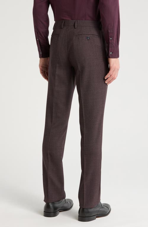 John Varvatos Star Usa Micro Wool Blend Pants In Burgundy