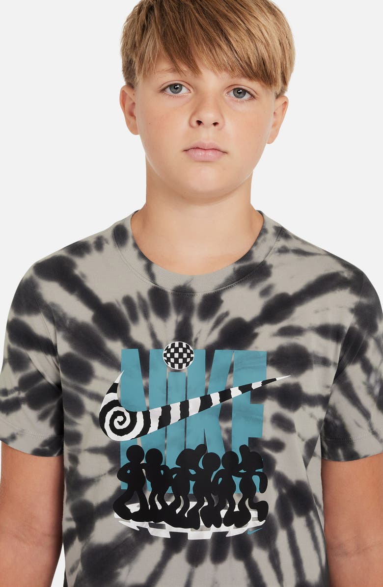 Nike Kids' Sportswear Tie Dye Graphic T-Shirt, Alternate, color, College Grey/ Anthracite