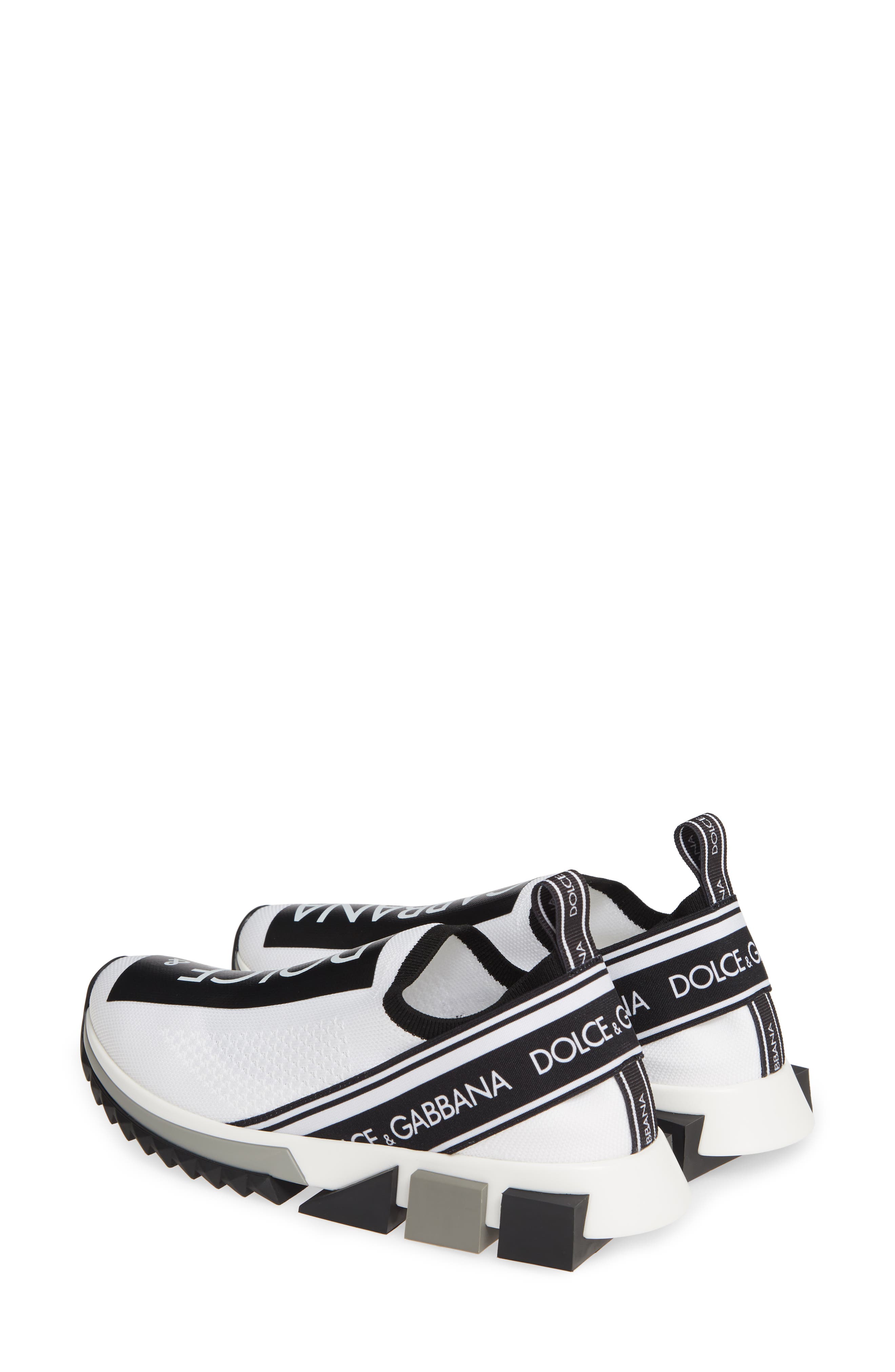 Dolce&Gabbana Sorrento Logo Slip-On Sneaker, Alternate, color, White/ Black