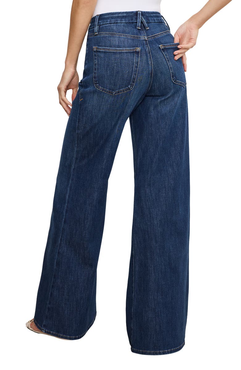 Good American Soft-Tech Good Waist Palazzo Jeans, Alternate, color, Indigo977