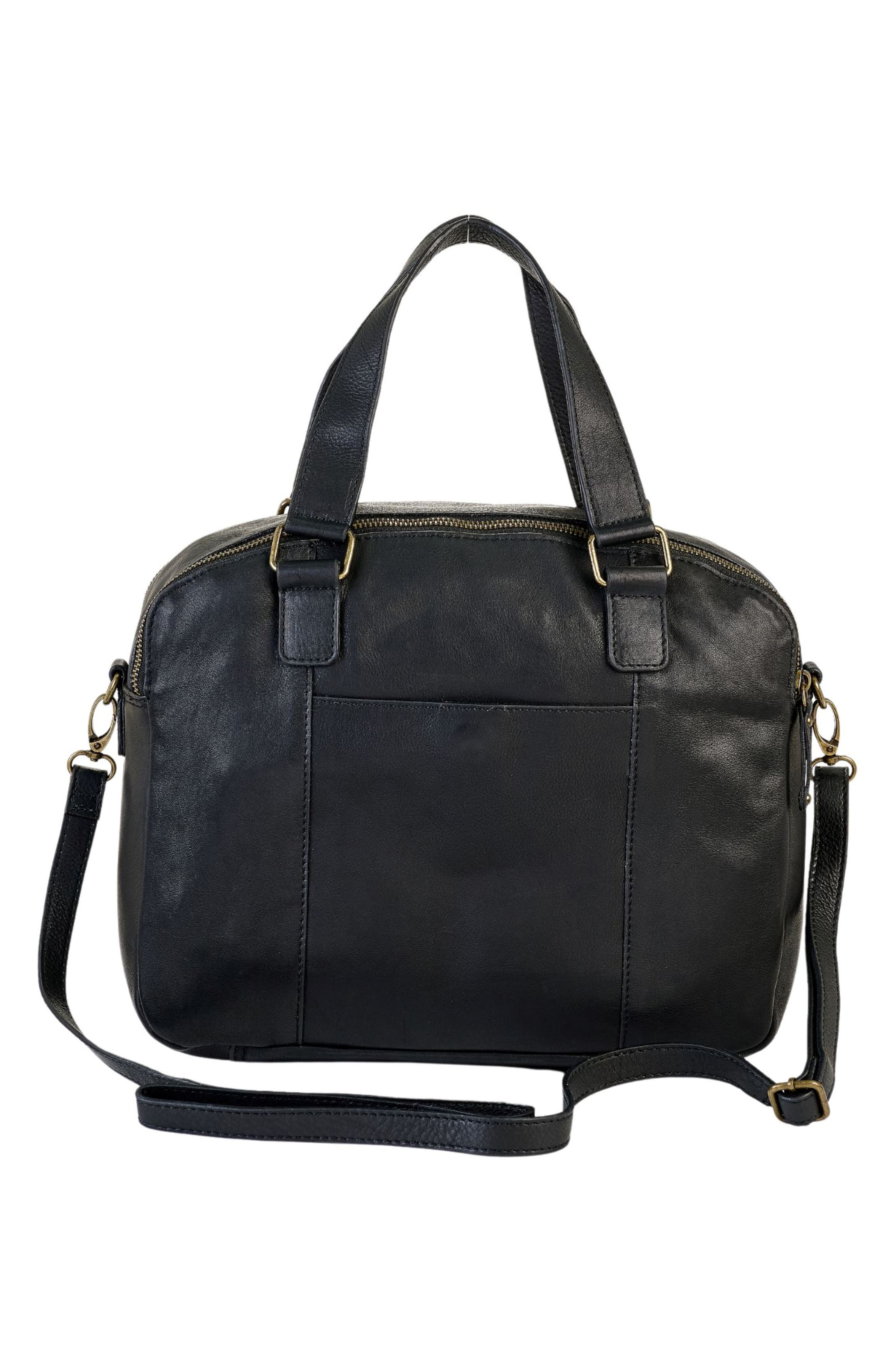 Børn Large Leather Organizer Satchel, Alternate, color, Black