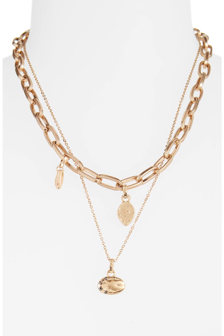 Tier Chain Link Necklace, Alternate, color, BLACK DIAMOND- GOLD