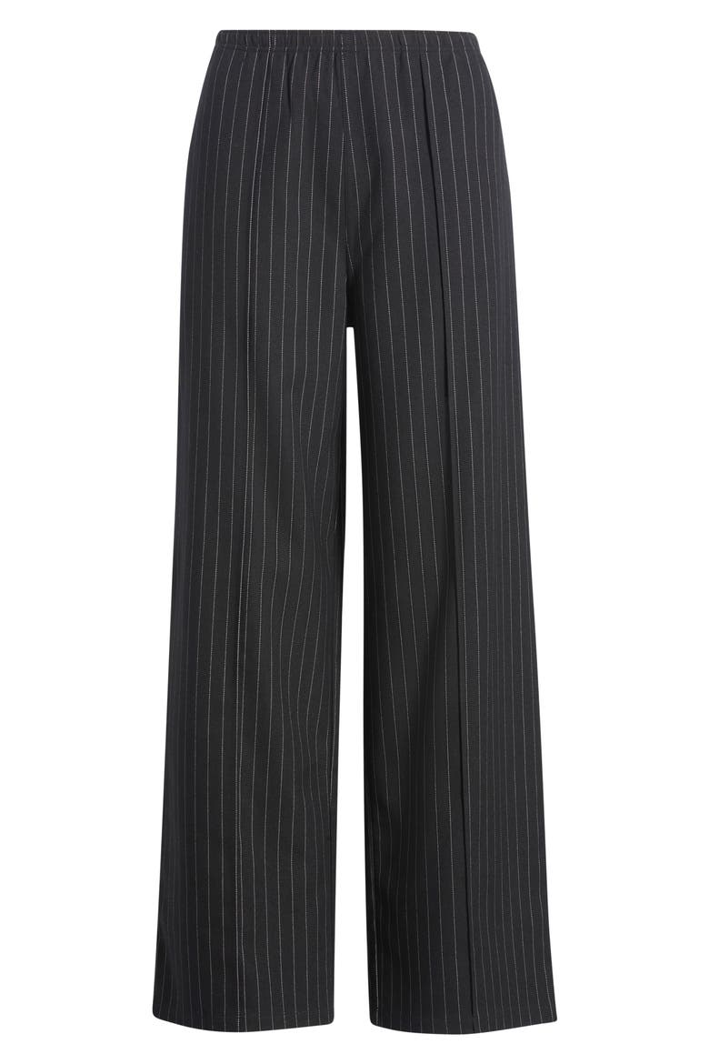 The Tracksuit Pintuck Pants, Alternate, color, BLACK/ CREAM PINSTRIPE