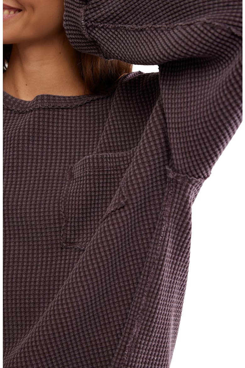 Cotton Thermal Knit Top, Alternate, color, DARK PURPLE