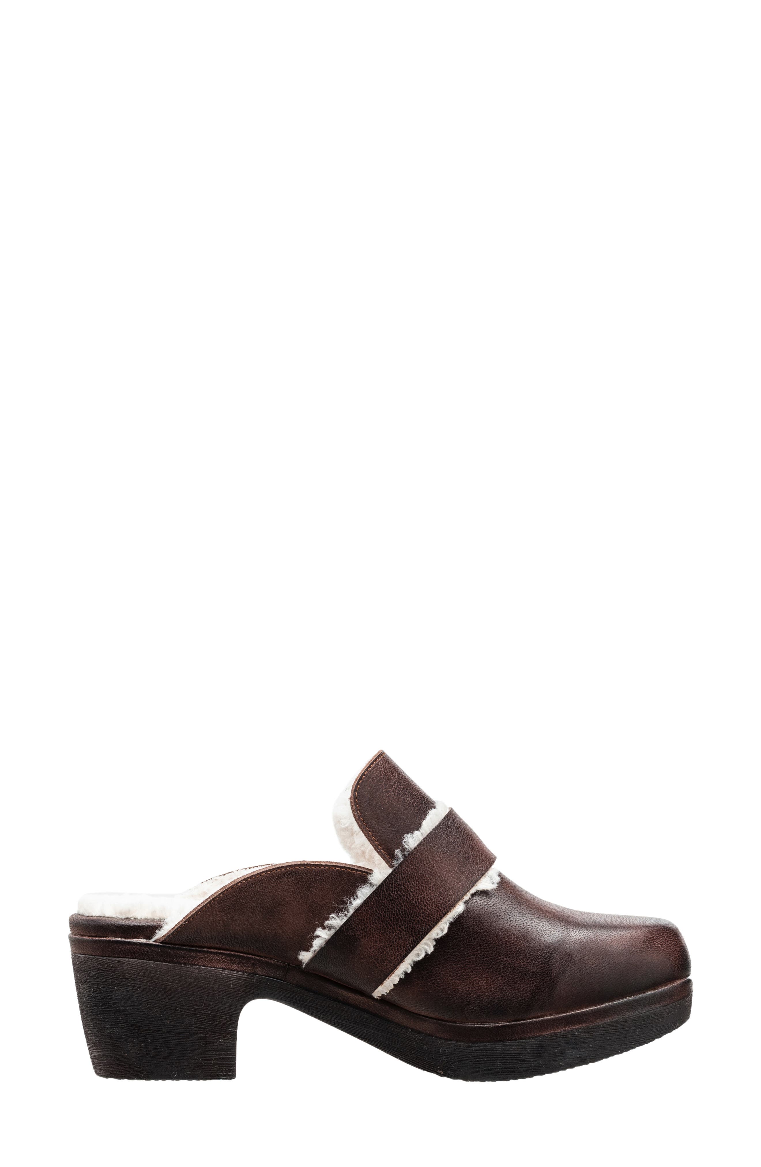 ANTELOPE Lacole Faux Shearling Lined Clog, Alternate, color, 