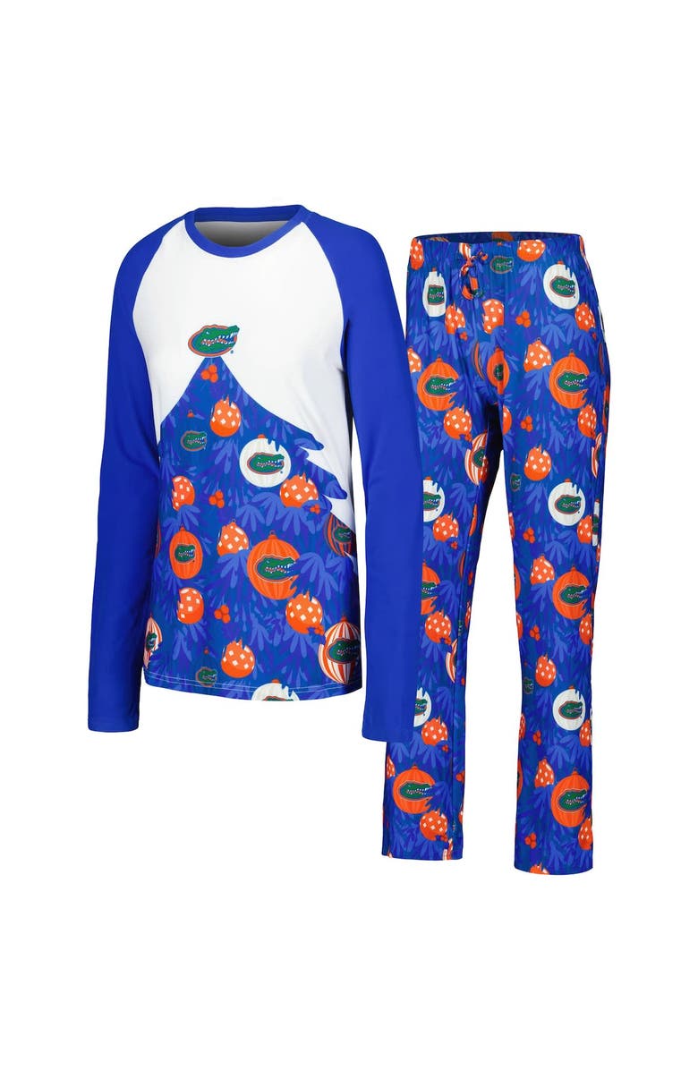 CONCEPTS SPORT Women's Concepts Sport Royal Florida Gators Tinsel Ugly Sweater Long Sleeve T-Shirt & Pants Sleep Set, Main, color, 