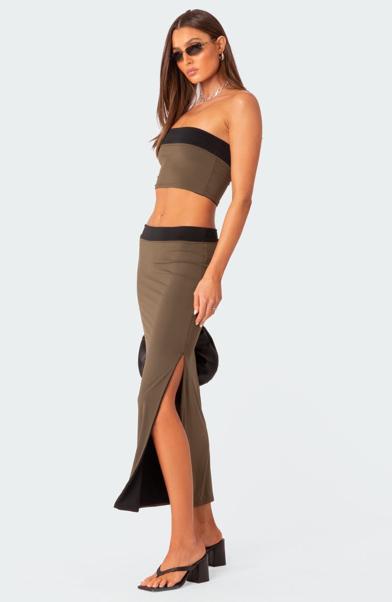 EDIKTED Rissa Low Rise Reversible Midi Skirt, Alternate, color, 