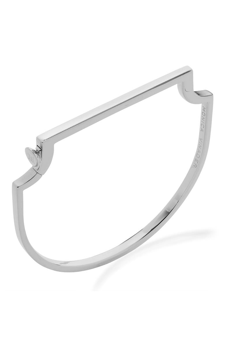 Signature Skinny Bangle, Main, color, SILVER
