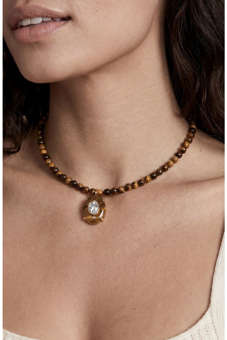 Beaded Pendant Necklace, Alternate, color, TIGERS EYE