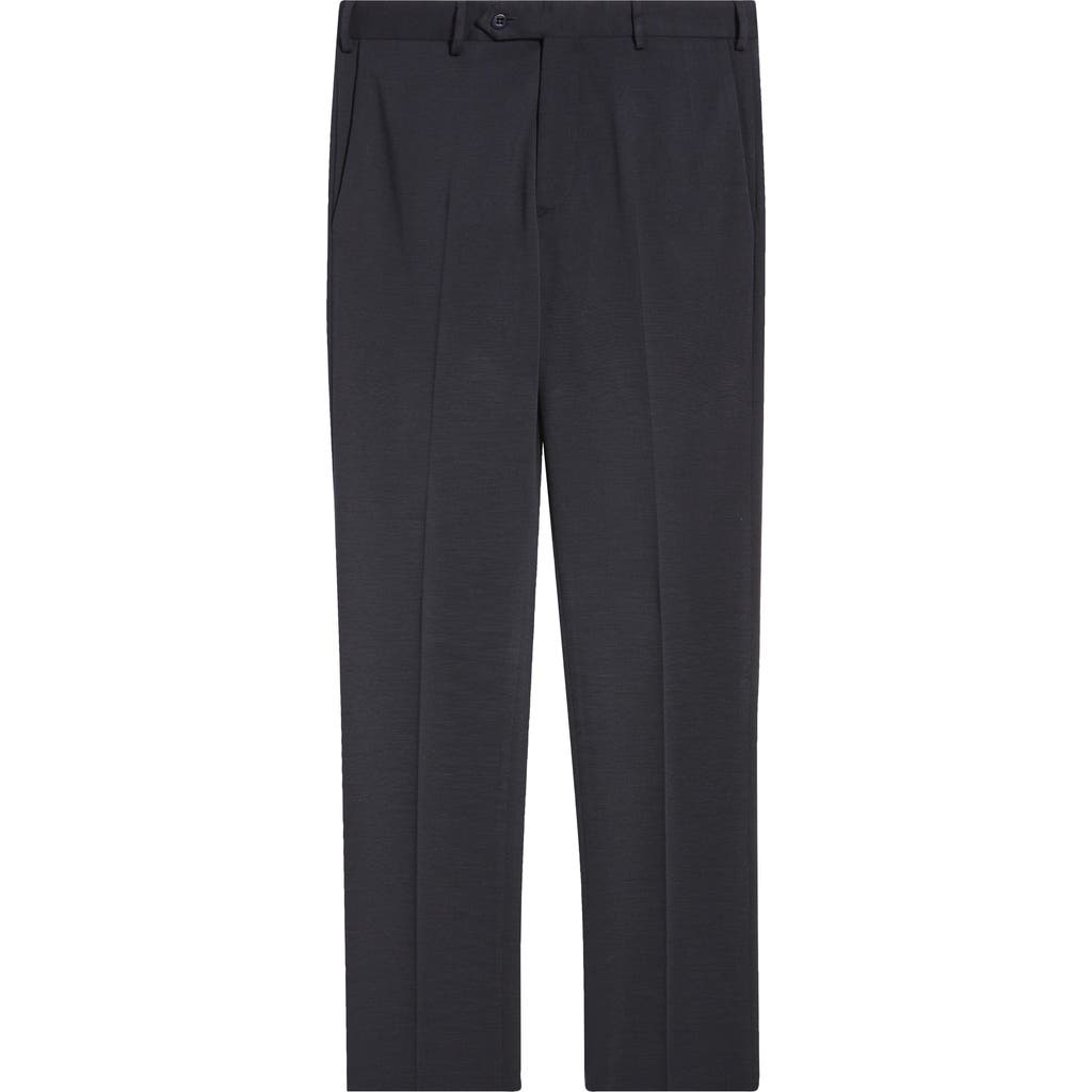 Zanella Parker Flat Front Wool Dress Pants In Blue