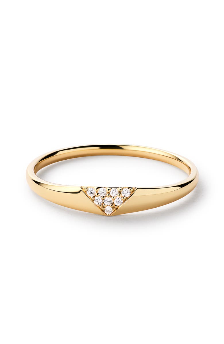 Ana Luisa Solid Yellow Gold - Trillion Diamond Signet Ring, Alternate, color, Gold