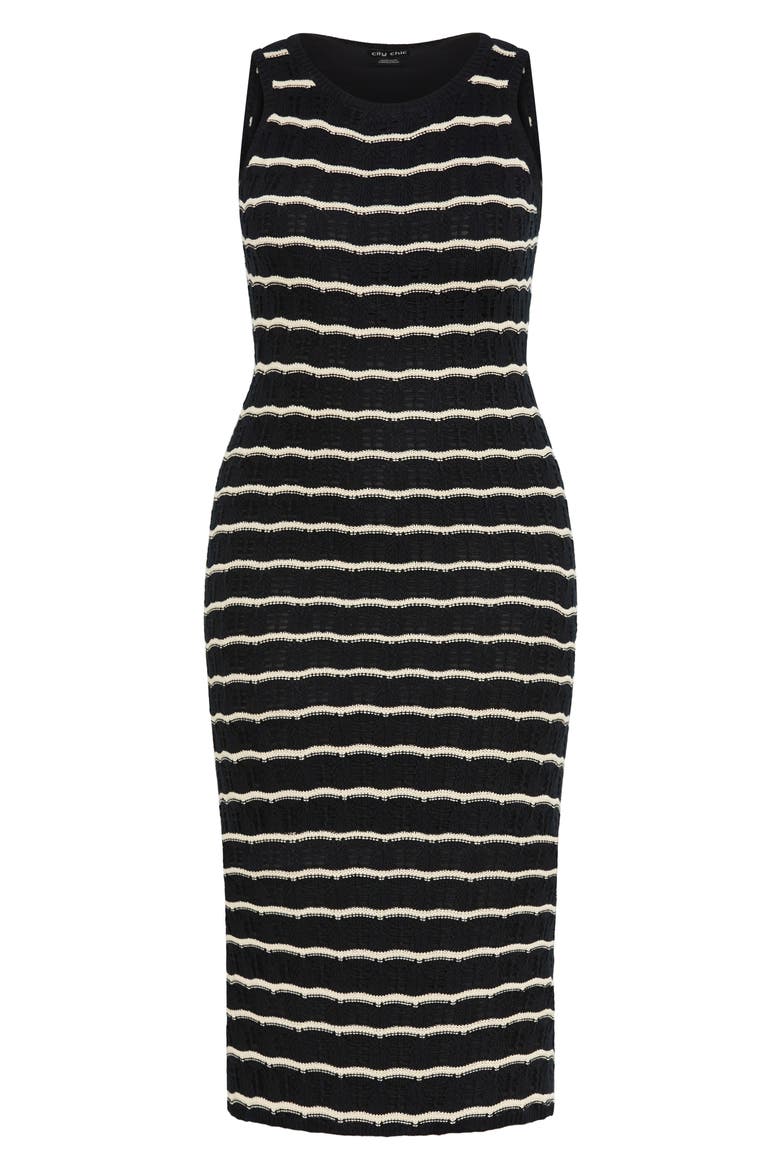 Open Knit Midi Tank Dress, Alternate, color, MONO WAVE