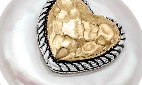Samuel B. Two-tone Coin Pearl Heart Ring