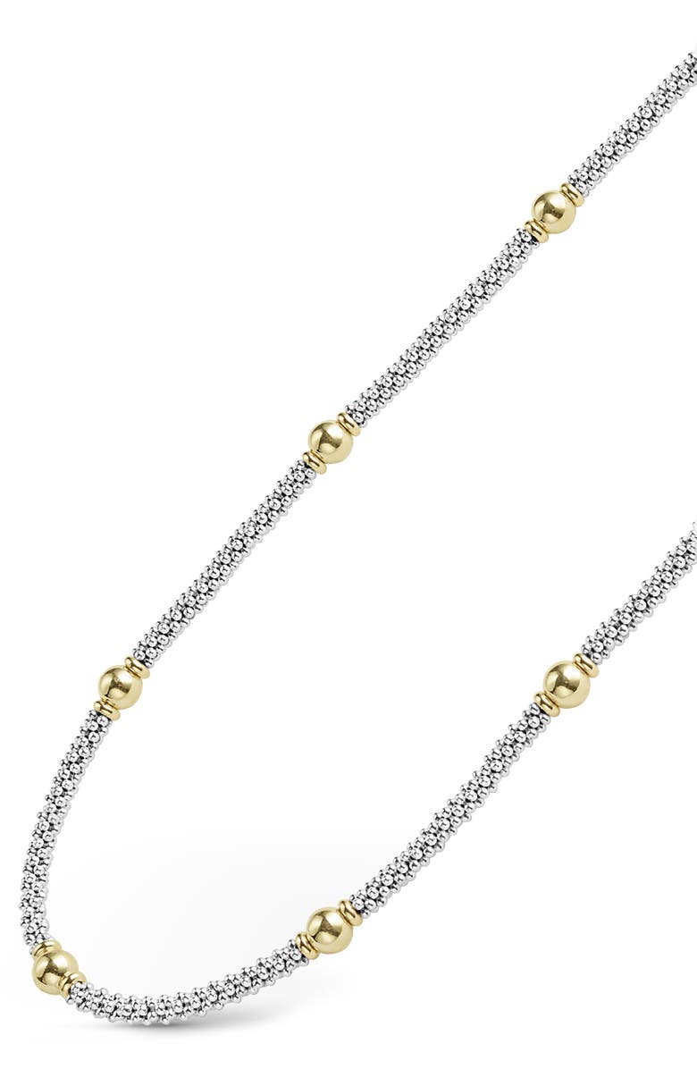 LAGOS Signature Caviar Bead Station Necklace, Alternate, color, Two-Tone