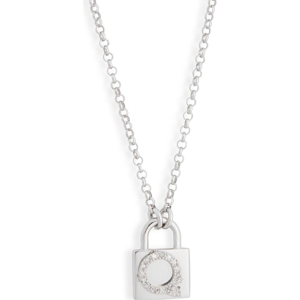 Meshmerise Diamond Padlock Initial Pendant Necklace