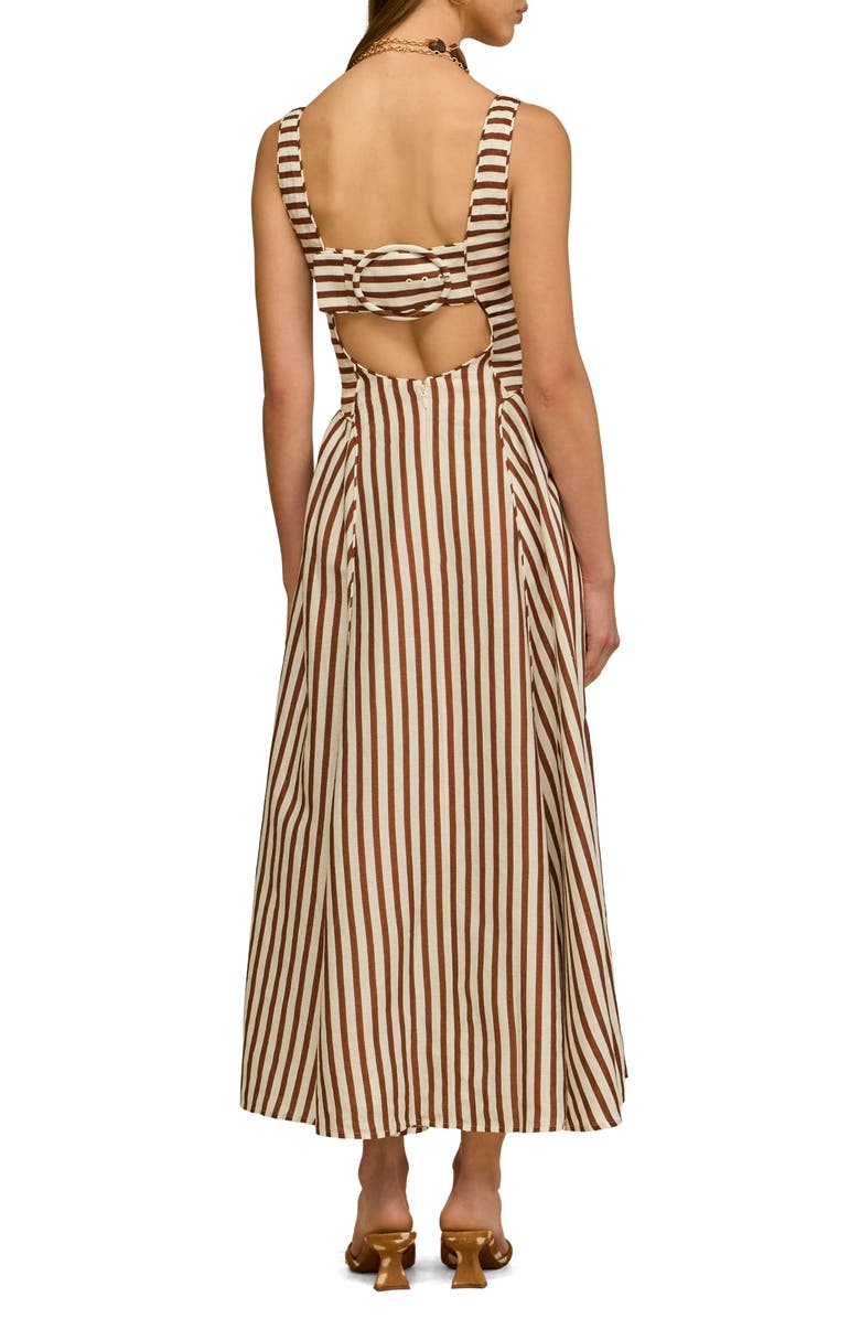 Cult Gaia Carla Linen, Wool & Silk Blend Sundress, Alternate, color, Small Saddle Stripe
