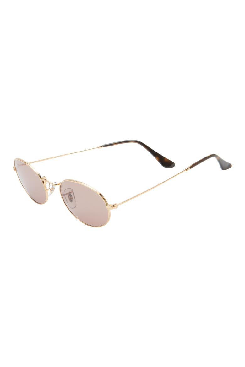 Oval 51mm Sunglasses, Alternate, color, ARISTA GOLD