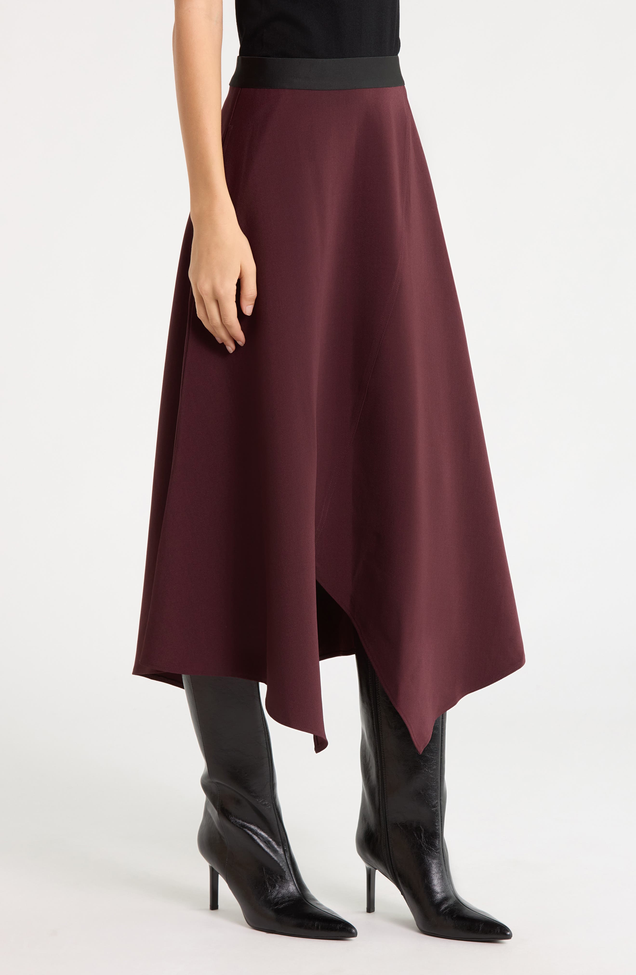Asymmetrical Hem Midi Skirt thumbnail 3