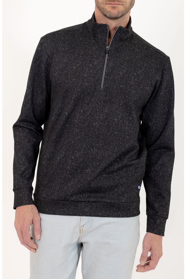 Casual Quarter Zip Pullover Sweater, Main, color, BLACK