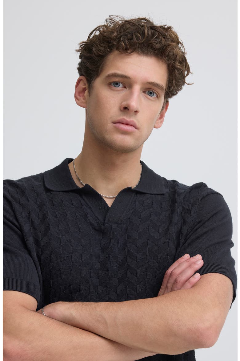 Dyrvik Textured Cotton Knit Polo, Alternate, color, DARK NAVY