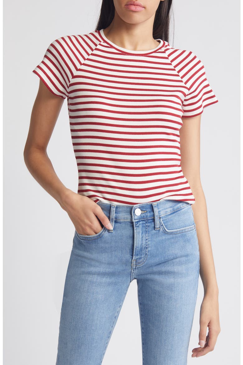 Bijou Rib T-Shirt, Main, color, IVORY MULT