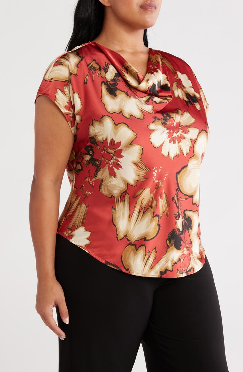 Anne Klein Cowl Neck Satin Top, Alternate, color, 