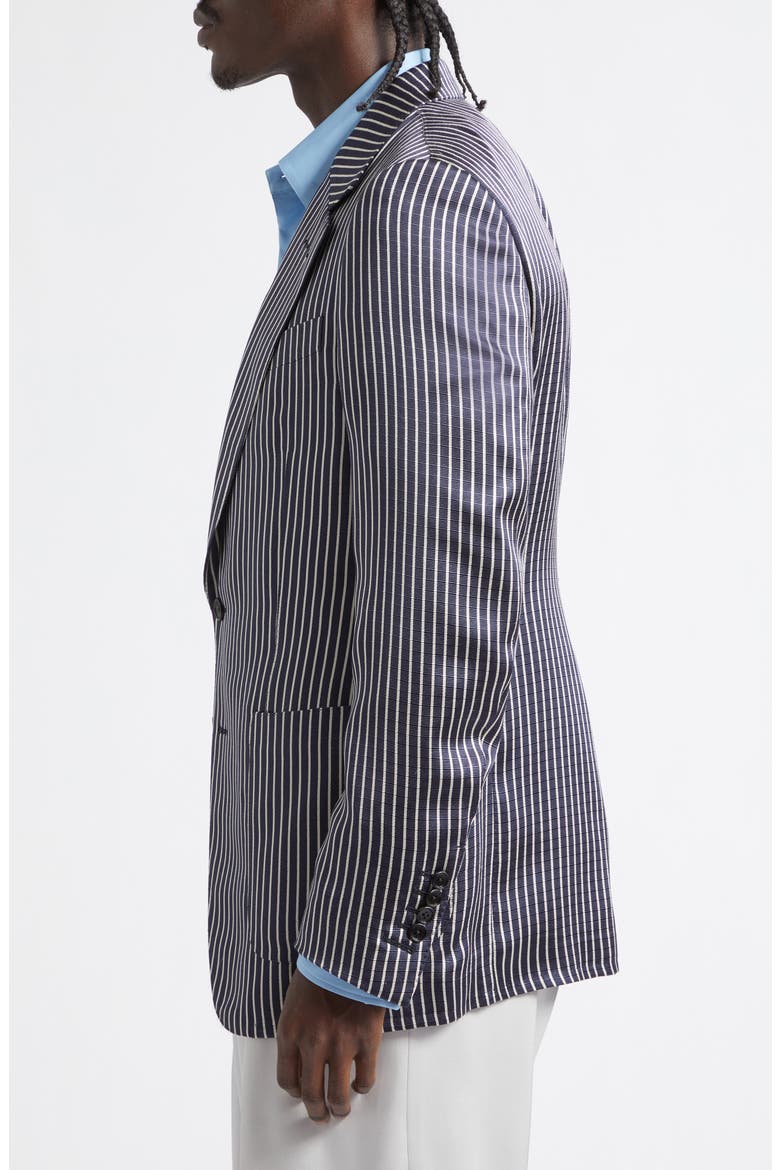 Stripe Fluid Silk Faille Jacket, Alternate, color, COMBO BLACK / IVORY