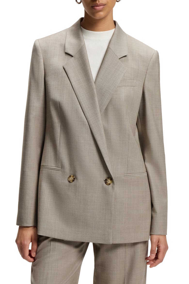 Jaleto14 Double Breasted Wool Blend Blazer, Main, color, BISQUE MELANGE