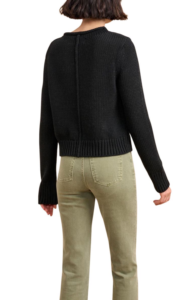 La Ligne Solid Mini Marina Sweater, Alternate, color, Black