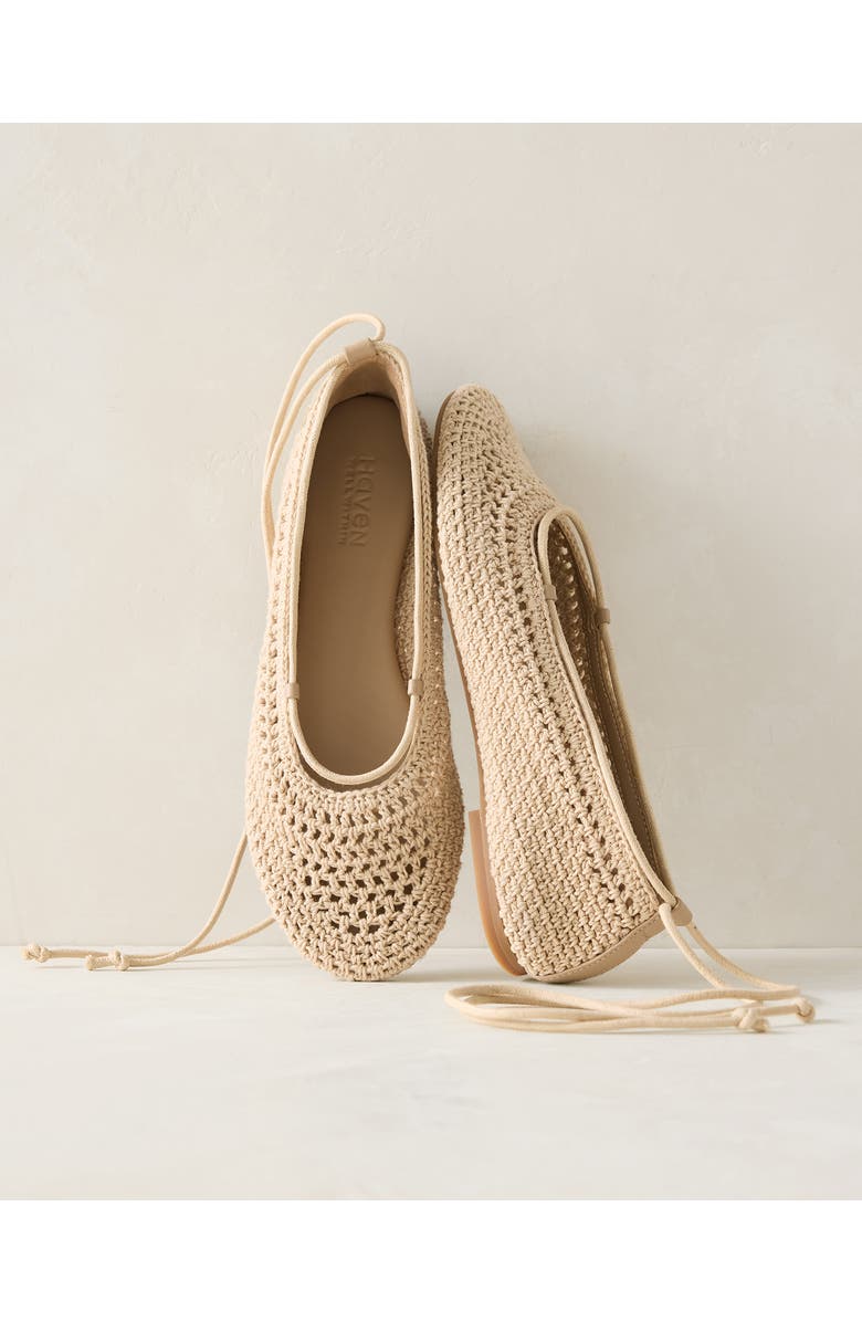 Haven Well Within Crochet Ballet Flats, Main, color, Willow Bark