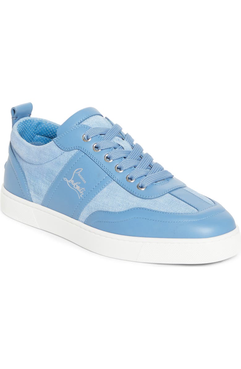 Christian Louboutin Retero Mixed Media Sneaker, Main, color, Ceruleo
