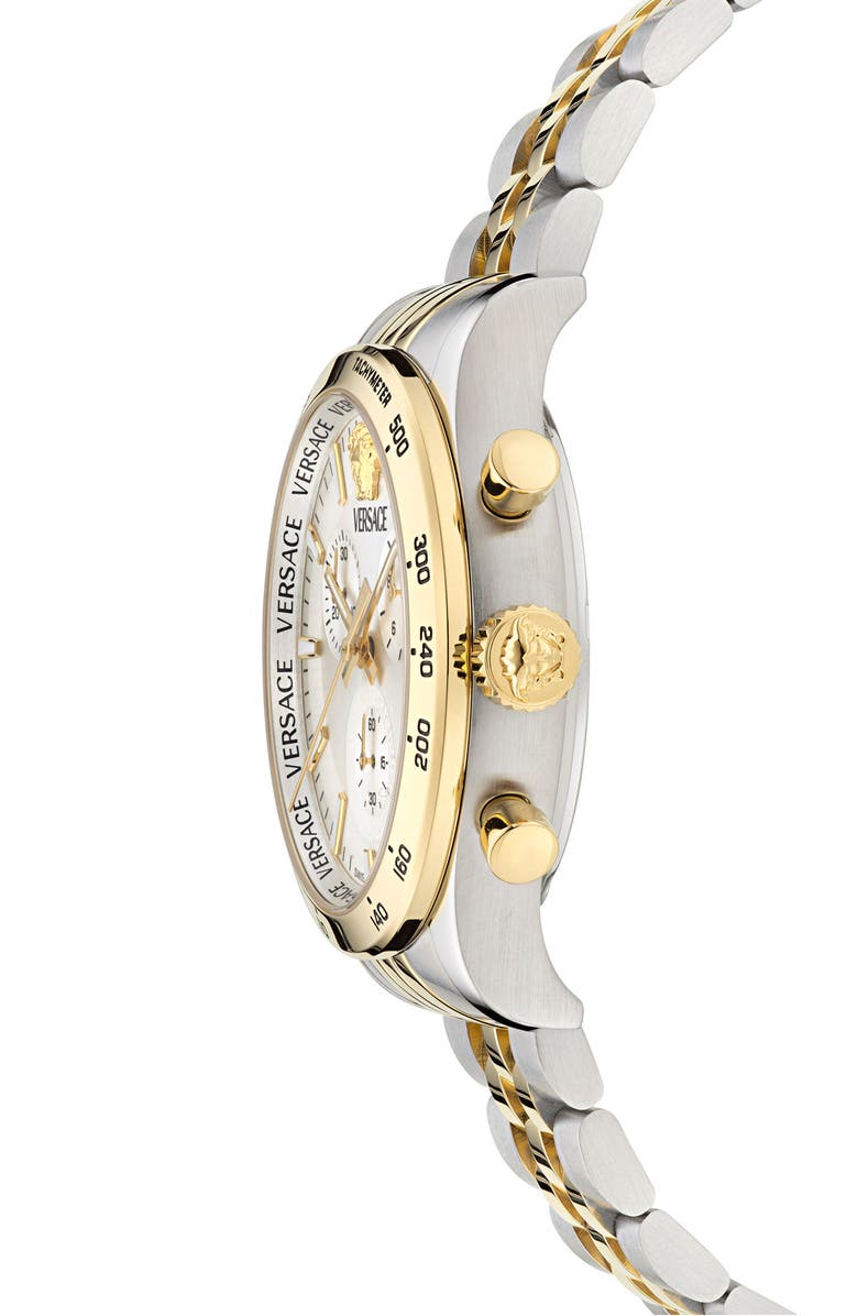Versace Hellenyium Bracelet Strap Chronograph Watch, 40mm, Alternate, color, Two Tone