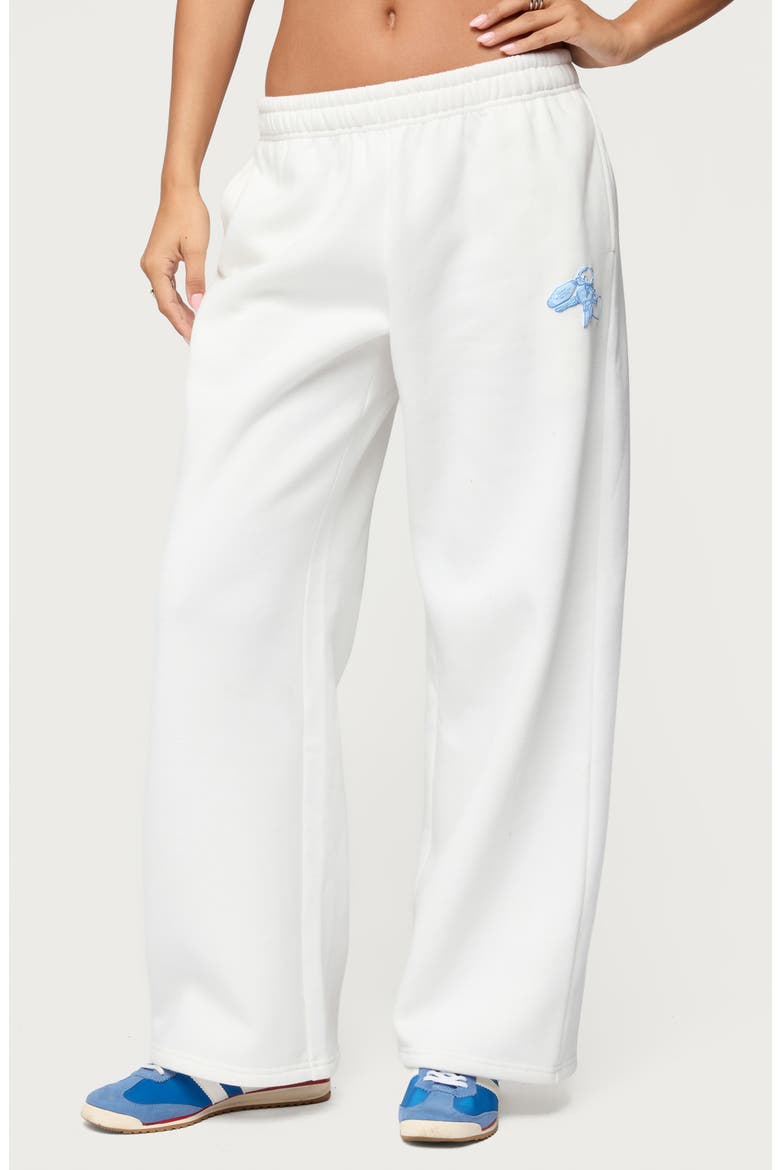 Keychain Cutie Straight Leg Sweatpants, Main, color, WHITE