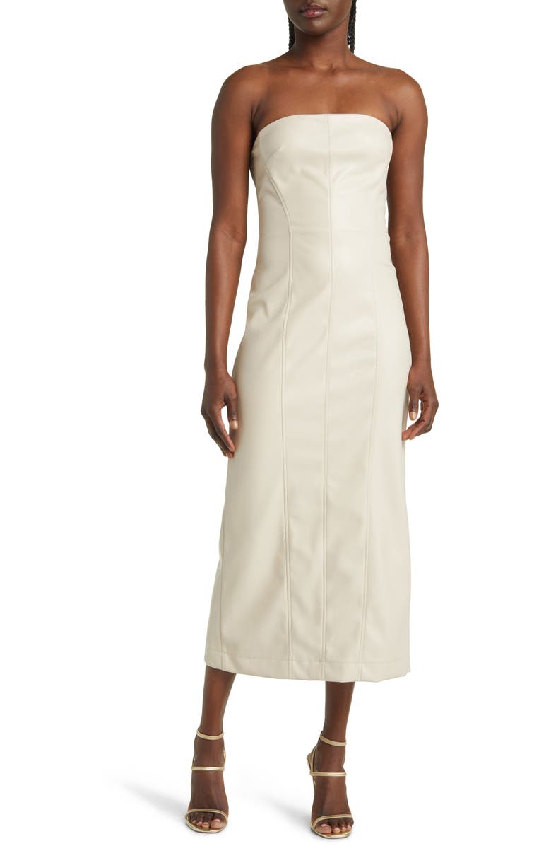 En Saison Ornette Strapless Faux Leather Dress | Nordstrom En Saison Ornette Strapless Faux Leather Dress | Nordstrom
