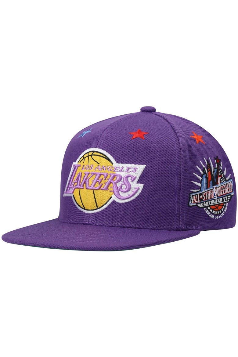 Men's Mitchell & Ness Purple Los Angeles Lakers Hardwood Classics 1997 NBA All-Star Weekend Top Star Snapback Hat, Main, color, Purple