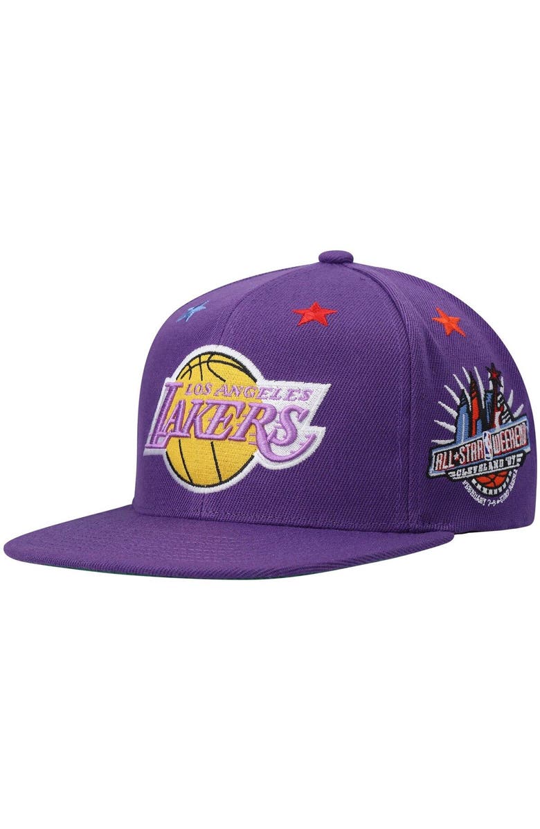 Mitchell & Ness Men's Mitchell & Ness Purple Los Angeles Lakers Hardwood Classics 1997 NBA All-Star Weekend Top Star Snapback Hat, Main, color, 