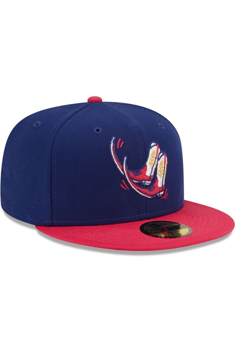Men's New Era Navy/Coral Pointy Boots de Amarillo Copa De La Diversion 59FIFTY Fitted Hat, Alternate, color, Navy